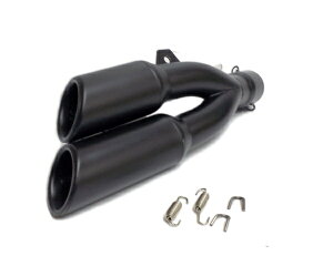 汎用50.8 ブラック2連スラッシュサイレンサー スリップオンマフラー Ninja250 CBR250 R25 MT25ヤマハ ホンダ カワサキ