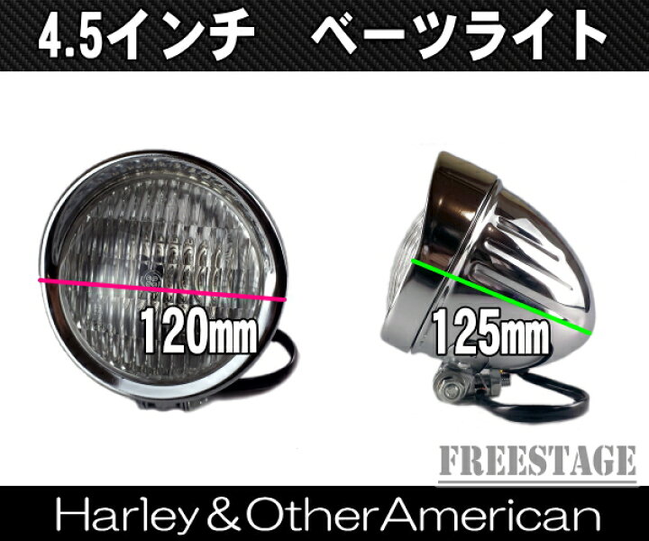 楽天市場】4.5インチ バイザー付き ベーツライト バイク用 ヘッド 