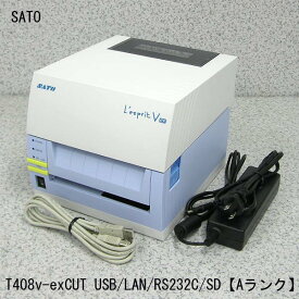 □■β SATO/サトー L'espritT408v-exCUTバーコードラベルプリンタ USB/LAN/RS232C/SD【中古】 送料無料