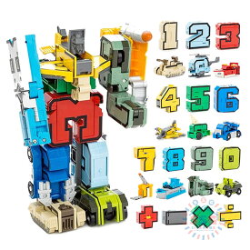 ロボットおもちゃ 数字ロボット おもちゃ 数字変形ロボット 組み立てモデルDIY 0-9算数足し算 分解おもちゃ 玩具 立体パズル 誕生日 クリスマス ギフト 数字変形ロボット 子供 おもちゃ 6歳 7歳 小学生 知育玩具 360度回転 ロボットおもちゃ
