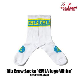 COOKMAN/クックマン Rib Crew Socks/ソックス・CMLA logo White