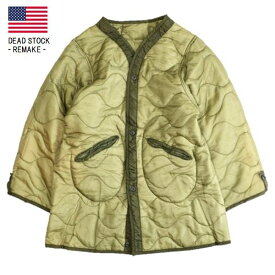 【セール・30%OFF】U.S MILITARY / QUILT LINER HALF COAT リメイクキルティングライナー・OLIVE