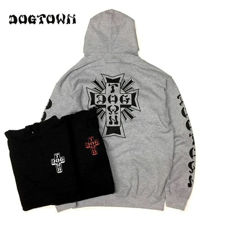 楽天市場】DOGTOWN/ドッグタウン CROSS SLEEVE HOODIE/プルオーバー 
