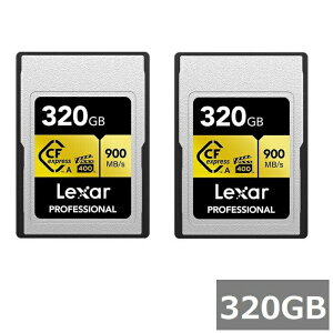 (2�Z�b�g) Lexar Professional CFexpress�J�[�h 320GB LCAGOLD320G-RNENG GOLD�V���[�Y TypeA�J�[�h