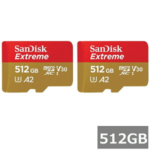 �y�}���\���Z�[���� P5�{!�z (2�Z�b�g) �T���f�B�X�N �}�C�N��SD MicroSDXC SDSQXAV-512G-GN6MA Extreme 512GB