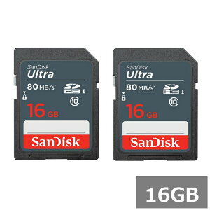(2�Z�b�g) �T���f�B�X�N SD�J�[�h SDHC SDSDUNS-016G-GN3IN Ultra 16GB