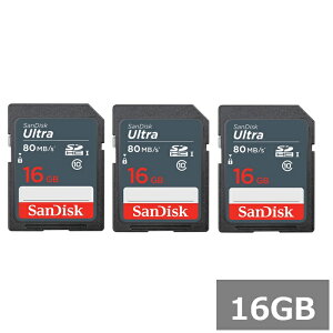 (3�Z�b�g) �T���f�B�X�N SD�J�[�h SDHC SDSDUNS-016G-GN3IN Ultra 16GB
