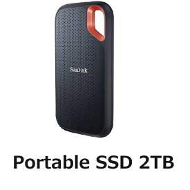 【マラソンセール中 P5倍!】 Sandisk ポータブル SSD 外付けSSD Extreme 2TB SDSSDE61-2T00-G25 エクストリーム USB3.2対応 データ保管 外付SSD USB-C サンディスク 並行輸入品