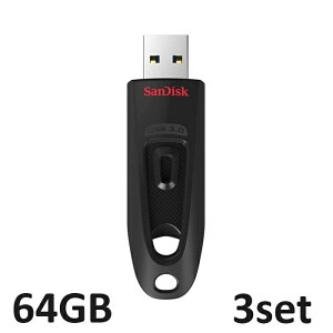 y}\Z[ P10{!z USB 64GB Sandisk Ultra USB 3.0 Flash Drive 64GB SDCZ48-064G-U46 tbVhCu USB[ TypeA f[^ۊ Ot TfBXN sAi