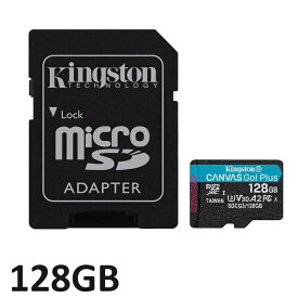 【マラソンセール中 P5倍!】 マイクロSDカード microSD 128GB Kingstone Canvas Go! Plus microSD メモリカード SDCG3/128GB アダプター付き micoroSD キングストン UHS-I V30 並行輸入品