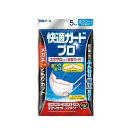 【SS期間中 P5倍!】 白元アース 快適ガードプロ プリーツタイプ ふつうサイズ5枚入