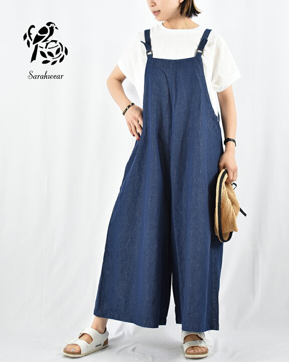 楽天市場】Sarahwear コットンリネン デニム サロペット サラウェア 