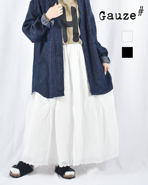楽天市場】Gauze# アンティーク スカラップ レースギャザー スカート 