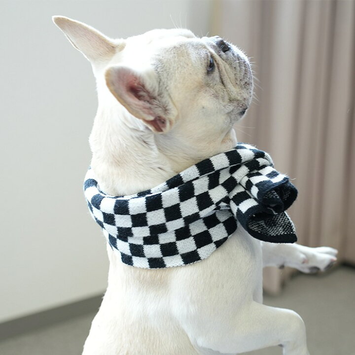 楽天市場 フレンチブルドッグ 犬 マフラー ネックウォーマー クリスマス 秋冬 服 ペット 猫 チェック柄 小型犬 大型犬 中型犬 もこもこ ふわふわ スヌード お買い物マラソン 防寒 おしゃれ 可愛い カジュアル カッコイイ Km721g French French