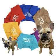 犬服 シンプル ペットTシャツ 夏 春 デイリーTシャツ フレブル フレンチブルドッグ カラフル ペットウェ…