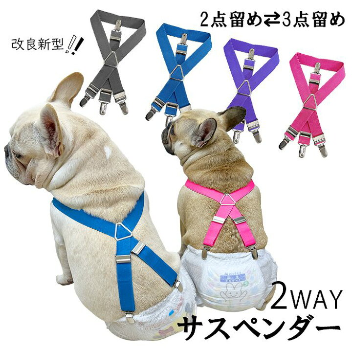 楽天市場 改良新型 犬用サスペンダー 犬サスペンダー おむつ ずれにくい フレンチブルドック サスペンダー 2点留め 3点留め 無地カラー マナーパンツ 介護 かわいい おしゃれ お買い物マラソン 1000円 Km534g French French