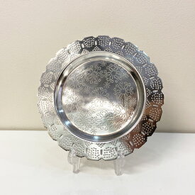 [中古]★モデルルーム展示品★【EGIZIA】PAOLA NAVONEパオラ・ナヴォーネ28cmプレート洋食器ディスプレイトレイシルバーインテリア雑貨