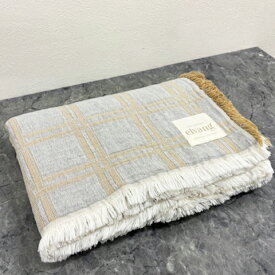 [中古]★モデルルーム展示品★【elvang】エルヴァンスロースローケットブランケット130×180cmリネンオーガニックコットンインテリア雑貨