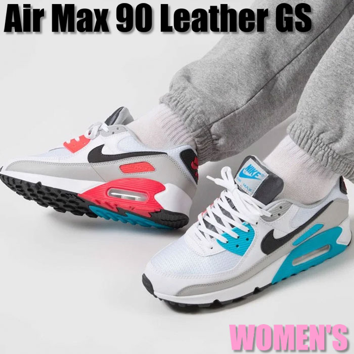 【正規逆輸入品】 最大2000円割引クーポン発行中!!Nike Air Max 90 Leather White Chlorine Blue (GS) ナイキ CD6864-108 エア マックス 90 レーザー 19SX-20220917093808-025-008