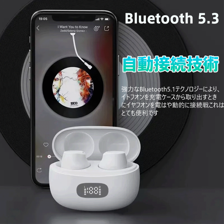 ワイヤレスイヤホン　Bluetooth5.3　通話　iPhone　Android ワイヤレスイヤホン Bluetooth5.3 iphone ブルートゥース ノイズ