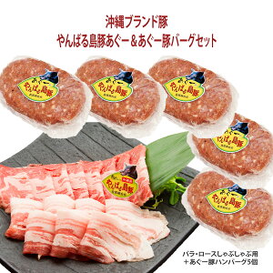 お歳暮 お中元【送料無料】フレッシュミートがなは 豚肉ギフト 沖縄アグー豚 豚肉 黒豚 我那覇畜産直送 高級豚肉 やんばる島豚 しゃぶしゃぶ+あぐー豚ハンバーグセット ロース・バラ各500g+