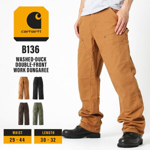 �y���������z Carhartt �J�[�n�[�g �_�u���j�[ �y�C���^�[�p���c �����Y �傫���T�C�Y ���[�N�p���c �A���J�W �u�����h ��ƒ� ��ƕ� 12�I���X Washed-Duck Double-Front Work Dungaree (B136) [USA���f��]