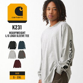 Carhartt カーハート ロンt メンズ ブランド アメカジ tシャツ 長袖 袖ロゴ ショルダーロゴ 大きいサイズ 長袖tシャツ 厚手 ヘビーウェイト USAモデル (carhartt-k231)