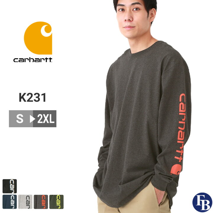 楽天市場 送料無料 カーハート Tシャツ メンズ 長袖 ヘビーウェイト クルーネック 袖ロゴ K231 S 2xl Carhartt ロンt 3l 大きいサイズ ブランド 定番アイテム W Freshbox