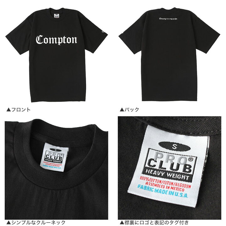 楽天市場】コンプトン プロクラブ tシャツ メンズ 半袖 ブランド 
