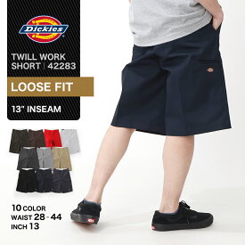 【送料無料】Dickies ディッキーズ ハーフパンツ 42283 大きいサイズ ライブ フェス ルーズフィット メンズ レディース ゆったり 大きめ 無地 ツイル ワークパンツ 短パン ショーツ ブランド アメカジ カジュアル スケーター USAモデル