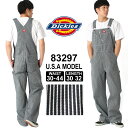 Dickies ディッキーズ オーバーオール ヒッコリー 83297 メンズ 大きいサイズ ゆったり 大きめ デニム ストライプ ブランド アメカジ カジュアル ストリート アウトドア ワークウェア スケーター 作業服 作業着 USAモデル 【COP】