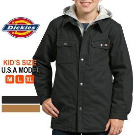 【送料無料】 [キッズ] ディッキーズ アウター シャツジャケット フード付き ダック KJ203 USAモデル Dickies Boys 防寒 子供 男の子 女の子