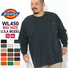 【送料無料】 [ビッグサイズ] ディッキーズ Tシャツ 長袖 WL450 メンズ｜大きいサイズ USAモデル Dickies｜長袖Tシャツ ロンT 4L 5L