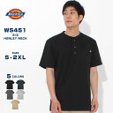 【送料無料】 Dickies ディッキーズ Tシャツ 半袖 ヘンリーネック メンズ 大きいサイズ　ヘビーウェイト 厚手 ポケット ボタン付き ポケT 大きめ ゆったり 部屋着 ブランド アメカジ カジュアル WS451 USAモデル【メール便可】