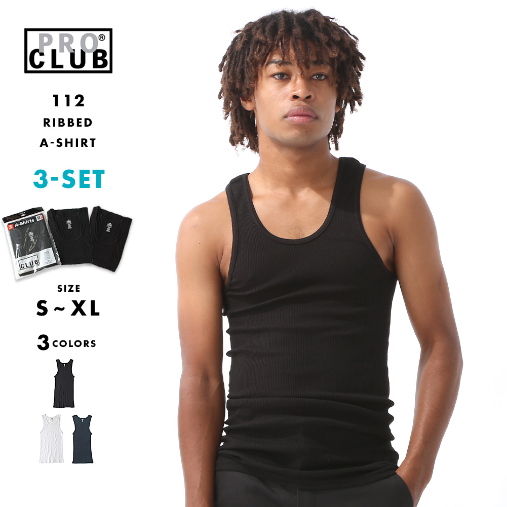 PRO CLUB プロクラブ タンクトップ 3枚セット メンズ 112-3PIECES USAモデル[a-shirts]