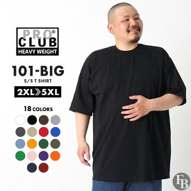【送料無料】 [ビッグサイズ] PRO CLUB プロクラブ Tシャツ メンズ 大きいサイズ 無地 厚手 ヘビーウェイト 半袖Tシャツ 半袖 大きめ ゆったり インナー クラスTシャツ クラT シンプル ブランド アメカジ カジュアル 2XL 3XL 4XL 5XL USAモデル