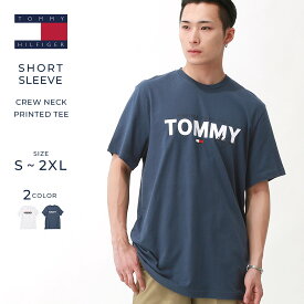 【送料無料】 トミーヒルフィガー TOMMY HILFIGER Tシャツ メンズ フロント ロゴ プリント 薄手 半袖Tシャツ ブランド ストリート アメカジ 09t3954 ユニセックス オーバーサイズ 大きいサイズ USAモデル【メール便可】