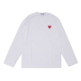 100％本物保証 プレイ コムデギャルソン PLAY COMME des GARCONS MENS RED HEART WAPPEN LS TEE 長袖Tシャツ WHITE ホワイト 白 メンズ 新品