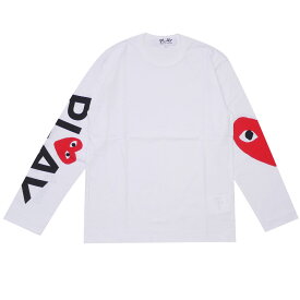 100％本物保証 プレイ コムデギャルソン PLAY COMME des GARCONS MENS SLEEVE 2HEART LS TEE 長袖Tシャツ WHITE ホワイト 白 メンズ 新品 202001040