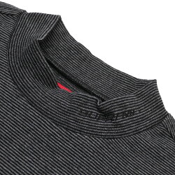 新品シュプリームSUPREME19FWMicroStripeMockNeckモックネック長袖TシャツBLACKブラック黒メンズ2019FW19AW2019AW新作