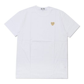 100％本物保証 新品 プレイ コムデギャルソン PLAY COMME des GARCONS MENS GOLD HEART ONE POINT TEE Tシャツ WHITExGOLD メンズ