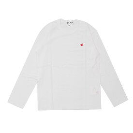 100％本物保証 新品 プレイ コムデギャルソン PLAY COMME des GARCONS SMALL RED HEART L/S TEE 長袖Tシャツ WHITE ホワイト メンズ