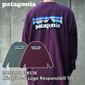 100％本物保証 新品 パタゴニア Patagonia M's L/S P-6 Logo Responsibili Tee ロングスリーブ P-6ロゴ レスポンシビリ 長袖Tシャツ 38518 メンズ 新作 アウトドア キャンプ 山 海 サーフ TOPS