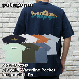 100％本物保証 [24SS新作追加] 新品 パタゴニア Patagonia M's Wild Waterline Pocket Responsibili Tee メンズ ワイルド ウォーターライン ポケット レスポンシビリ Tシャツ 37549 メンズ レディース アウトドア キャンプ 新作 半袖Tシャツ