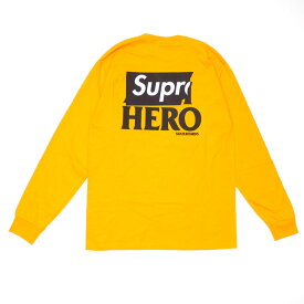 100％本物保証 シュプリーム Supreme x アンタイヒーロー ANTIHERO 14SS Long Sleeve Logo Tee 長袖Tシャツ GOLD ゴールド メンズ Mサイズ 【中古】 2014SS 102001795 (TOPS)