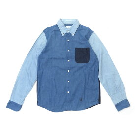 100％本物保証 ユニフォームエクスペリメント uniform experiment B.D L/S SHIRT ボタンダウン 長袖シャツ BLUE ブルー メンズ サイズ1 【中古】 116003093 (TOPS)