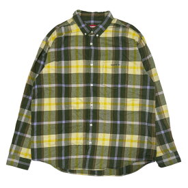 100％本物保証 シュプリーム SUPREME Plaid Flannel Shirt プレイド フランネル 長袖シャツ GREEN メンズ Lサイズ【中古】 (TOPS)