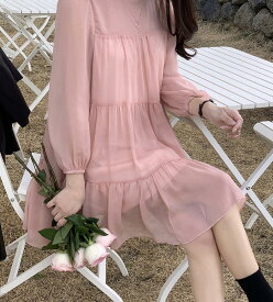 シフォンワンピース 春ワンピース 夏ワンピース 女性用ワンピース ピンクワンピース レディースワンピースレディースワンピース 10代 20代 30代 40代