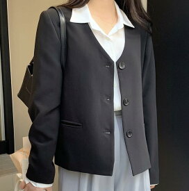 自主制作 ノーカラー ジャケット スーツ ジャケットレディースジャケット デイリージャケットきれいなレディースジャケット オフィスジャケット スーツジャケット 春ジャケット 女性ジャケット