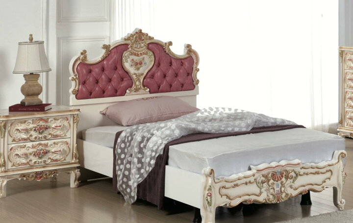 楽天市場】ロココ調セミダブルベッド アンティーク調ベッドプリンセス  